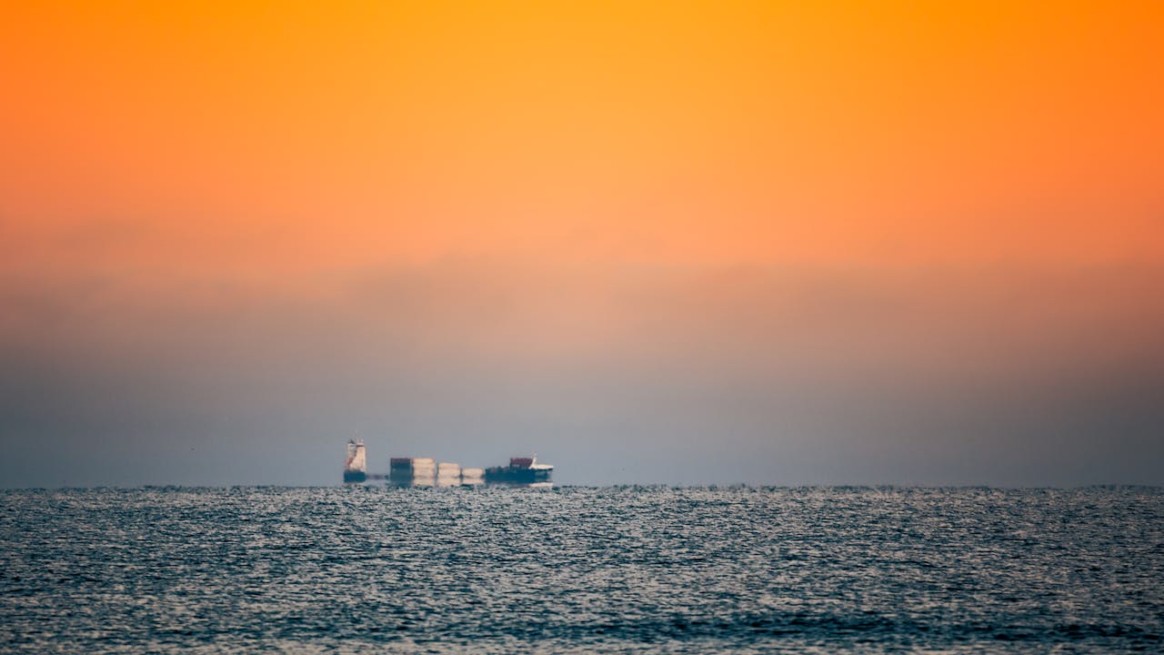 Vessel on the horizon